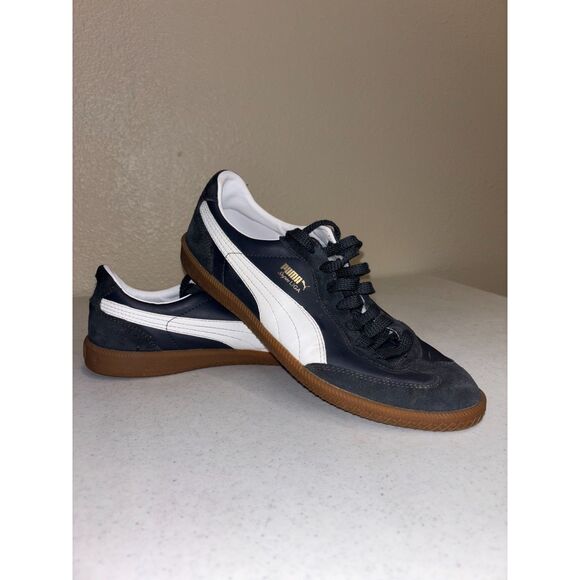 Puma Super Liga Black Leather Sneakers Size Men's 10.5 Worn/Excellent Condition - Picture 2 of 6